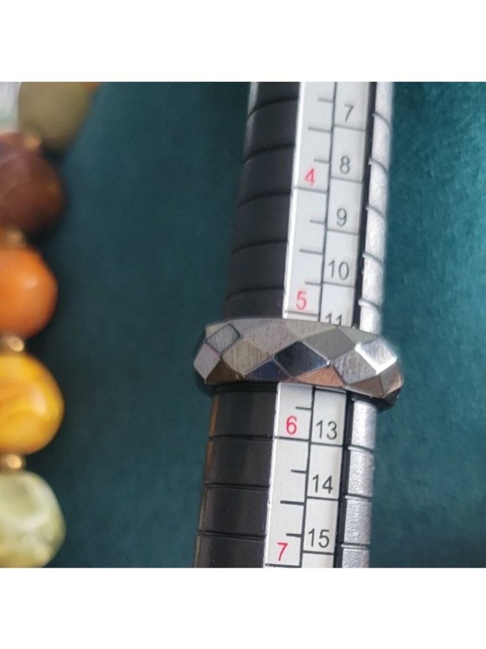 Faceted Hematite Ring - Size 5.25